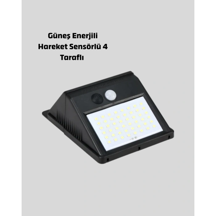 Nevamel Solar Güneş Enerjili Hareket Sensörlü 4 Taraflı Bahçe Lambası – IP65 Su Geçirmez 100 LED