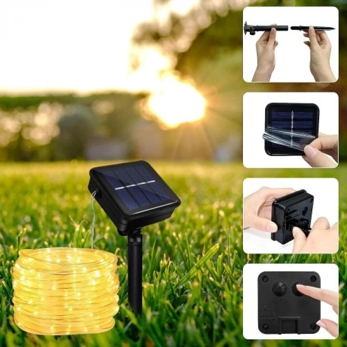 Nevamel Solar Güneş Enerjili Hortum Kaplamalı Gün Işığı LED