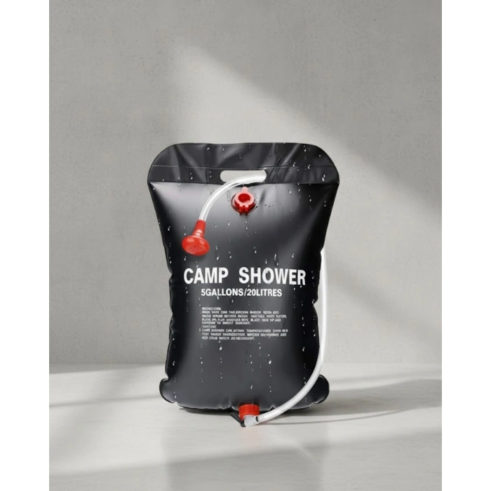 Nevamel® Solar Kamp Duşu 20 Litre Taşınabilir Şeffaf Su Seviyeli Dış Mekan Duş Sistemi