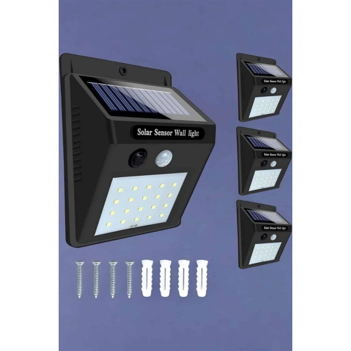 Nevamel Solar Lamba Giriş Bahçe Yol Avlu Hareket Sensörlü Led Parlak Gece Su Geçirmez