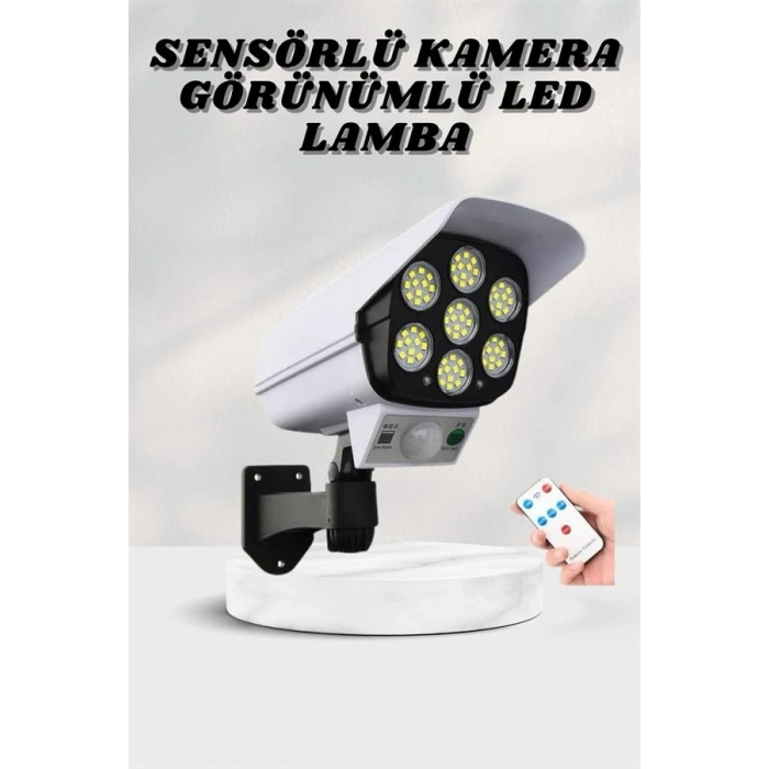 Nevamel® Solar Lamba Kamera Görünümlü Duvar Lambası Dönebilen Bahçe Aydınlatması
