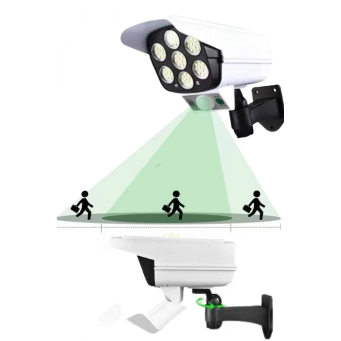 Nevamel Solar Lamba Kamera Görünümlü Duvar Lambası Dönebilen Bahçe Aydınlatması