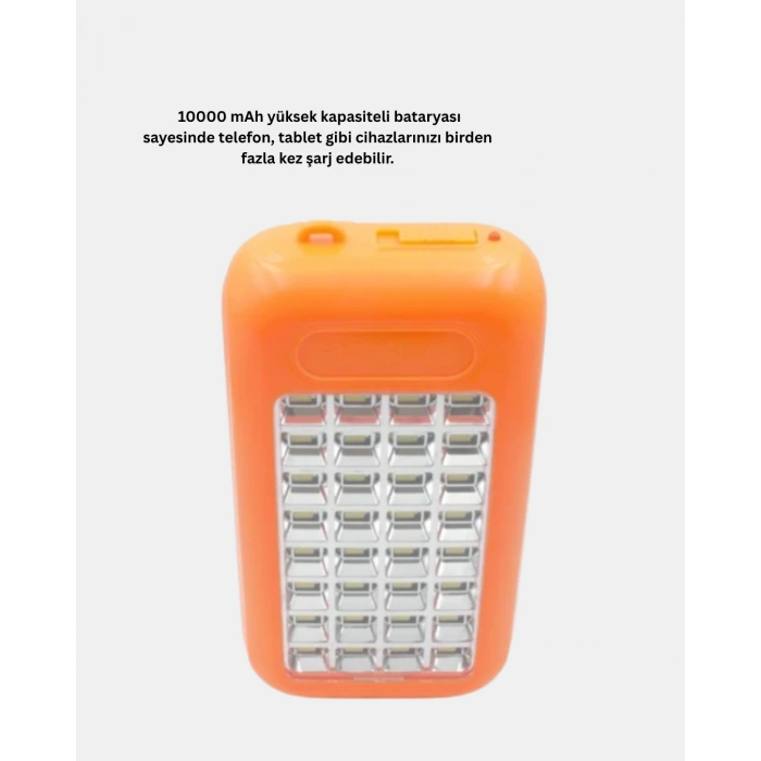 Nevamel Solar Powerbank 10000 mAh LED Kamp Lambalı Taşınabilir Şarj Cihazı