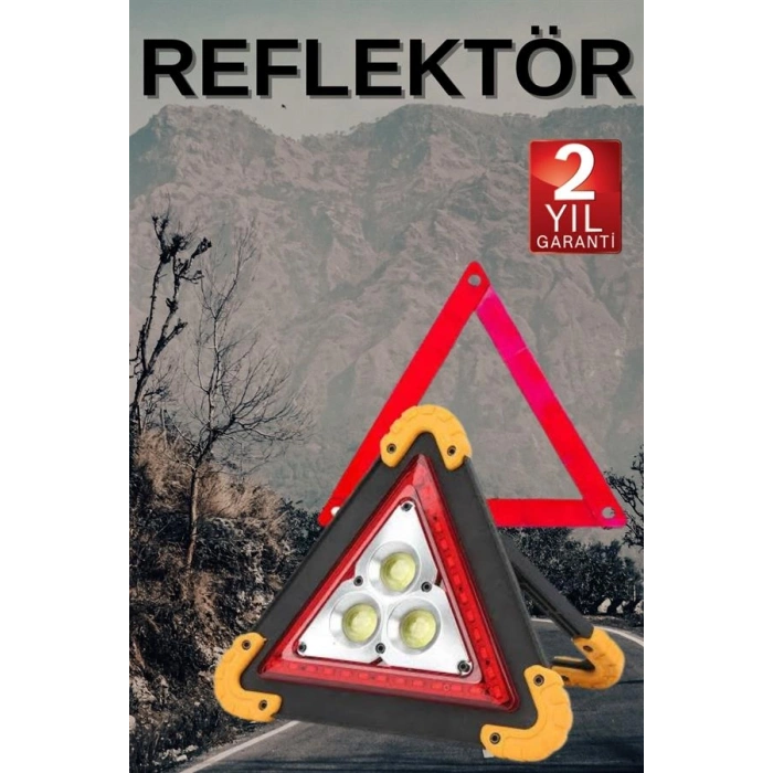 Nevamel® Solar Şarjlı Çok Fonksiyonlu Reflektör Işıklı Ikaz Lambası Acil Durum Reflektörü Acil Durum Uyarı Lambası