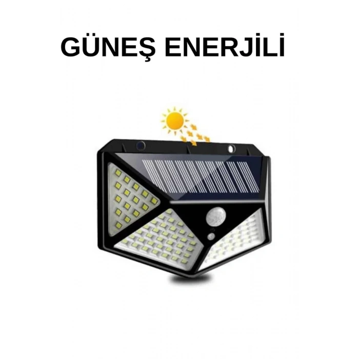 Nevamel® Solar Sensörlü Duvar Lambası Bahçe Lambaso Parlak Beyaz Işık Suya Dayanıklı