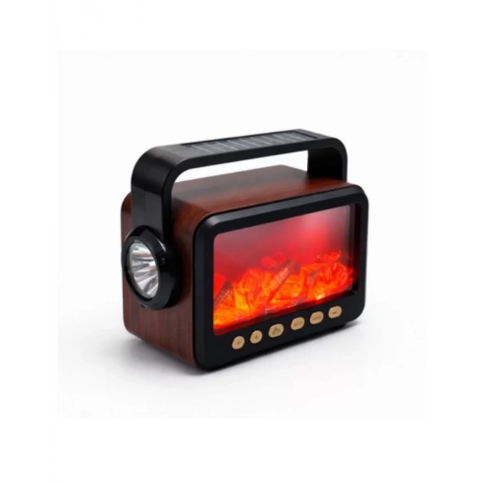 Nevamel® Şömine Efektli Bluetooth Hoparlör FM Radyo USB TF Kart Müzik Çalar