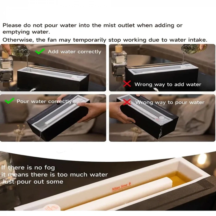 Nevamel® Şömine Görünümlü Alev Efektli Hava Nemlendirici