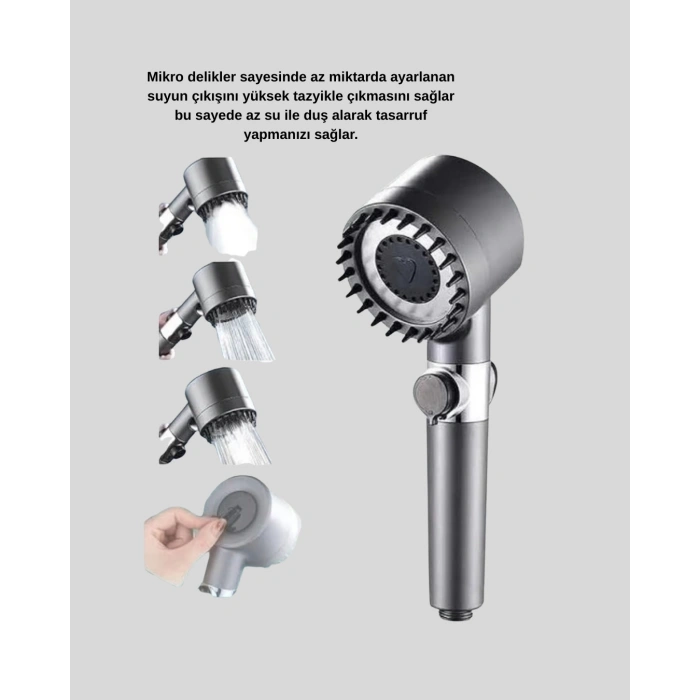 Nevamel® Spa Etkili Masaj Uçlu Duş Başlığı Ergonomik Tasarım