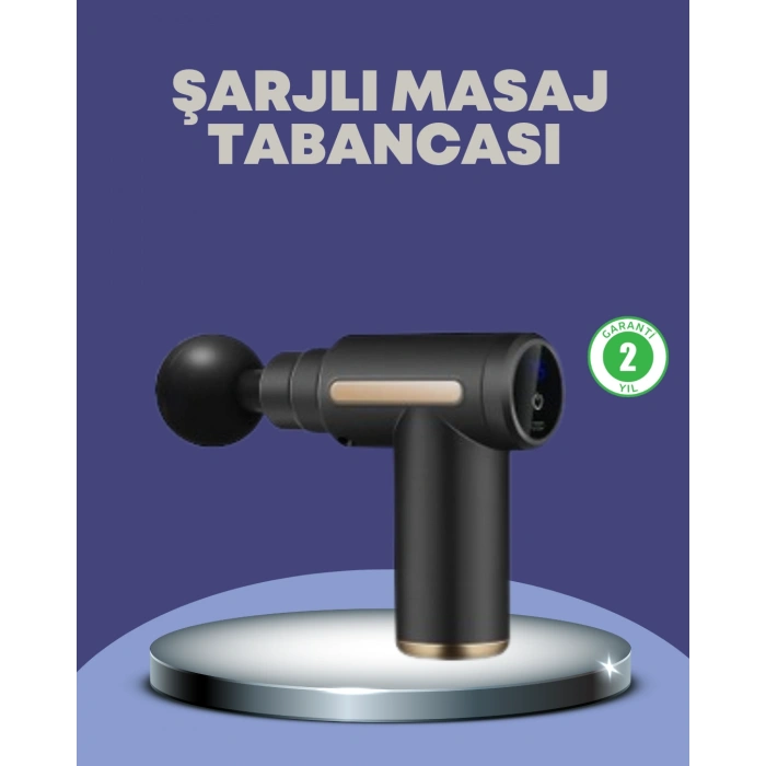 Nevamel® Sporcu Kas Masaj Tabancası 6 Kademe Güçlü Titreşim 4 Başlık Şarjlı Masaj Aleti