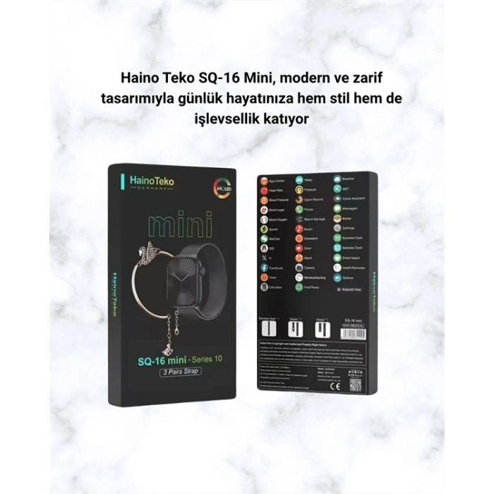 Nevamel SQ-16 Mini Series 10 – Dokunmatik Akıllı Saat | Kalp Ritmi SpO2 Uyku Takibi