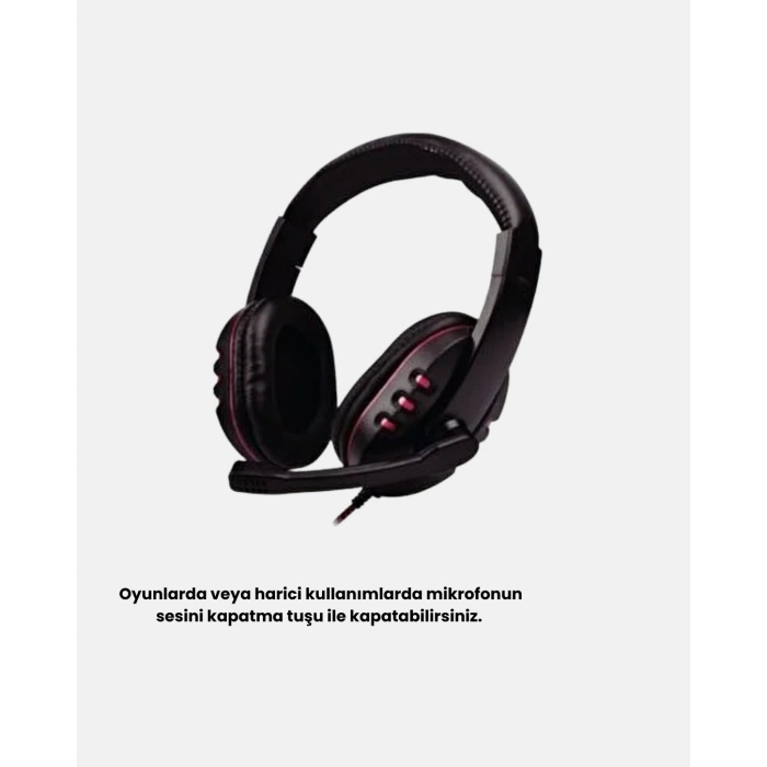 Nevamel Stereo Ses Destekli Mikrofonlu Gaming Kulaklık – Yumuşak Pedli