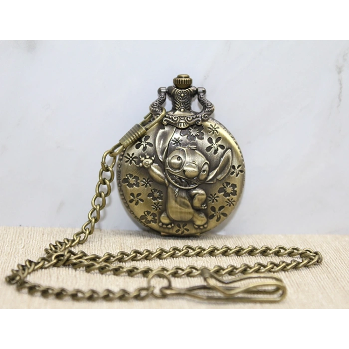 Nevamel Stitch Tasarımlı Köstekli Saat