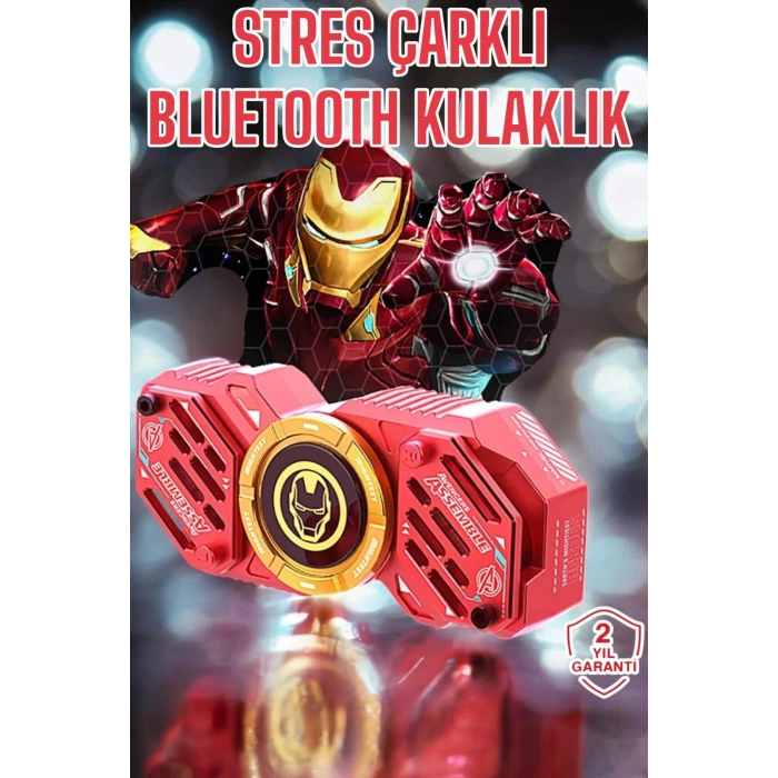 Nevamel® Stres Çarklı Bluetooth Kulaklık Kablosuz Kırmızı Yüksek Ses Kaliteli