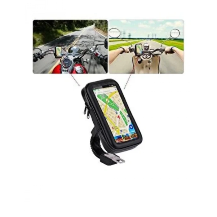 Nevamel® Su Geçirmez Motosiklet Bisiklet Telefon Tutucu 360 Derece Döner Gidon Telefon Standı