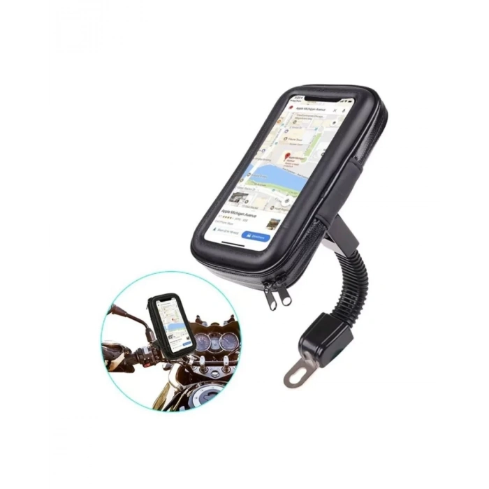 Nevamel® Su Geçirmez Motosiklet Bisiklet Telefon Tutucu 360 Derece Döner Gidon Telefon Standı