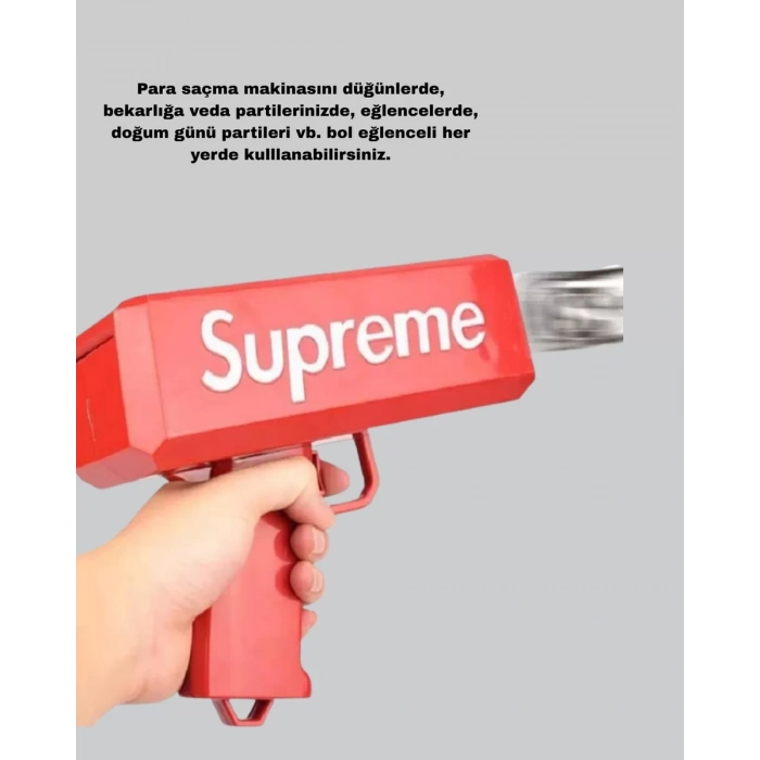 Nevamel® Super Money Gun Para Saçma Tabancası Yüksek Atış Güçlü Kırmızı Model