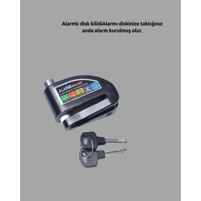 Nevamel® Suya Dayanıklı 110dB Alarmlı Çelik Disk Kilidi Yeni Nesil