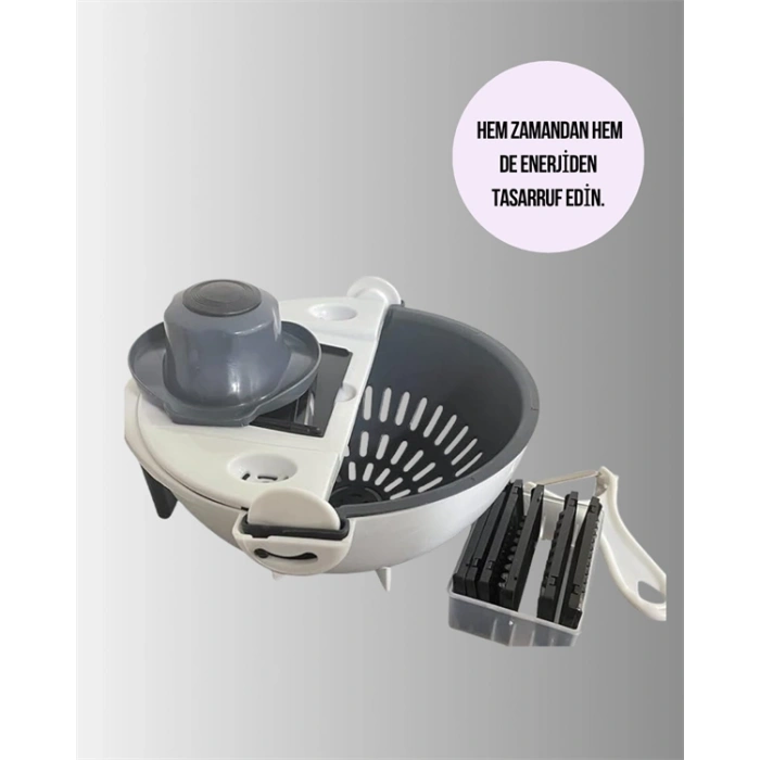 Nevamel Süzgeçli Çok Fonksiyonlu Döner Rende ve Doğrayıcı