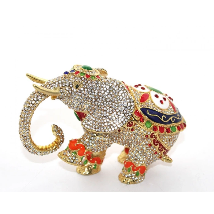 Nevamel Swarovski Taşlı Tekli Fil Figürü Model 6