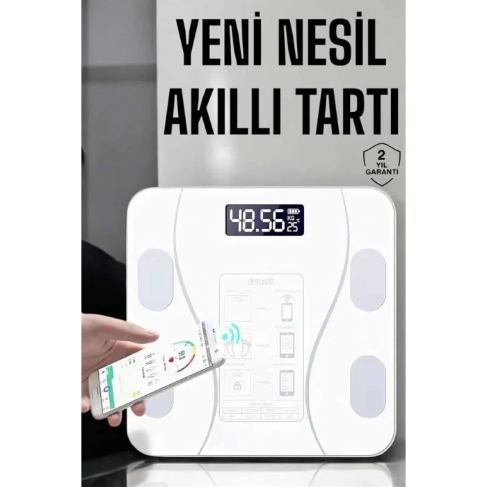 Nevamel® Tartı Baskül Dijital Elektronik Tartı Vücut Analiz Wifi Akıllı Yağ Ölçer