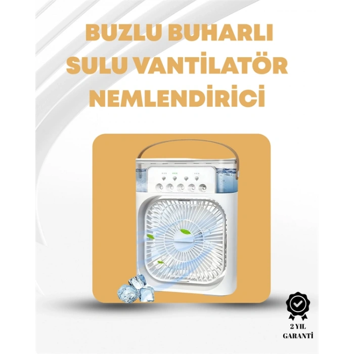 Nevamel Taşınabilir 3ü 1 Arada Mini Fan | Nemlendirici + Soğutucu + Gece Lambası