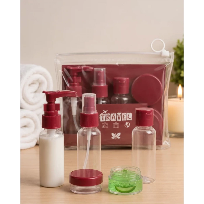 Nevamel® Taşınabilir 5 Parça Seyahat Şişe Seti Sızdırmaz Kozmetik Dolum Kabı