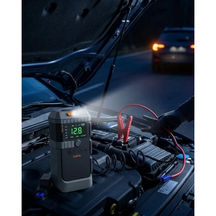 Nevamel® Taşınabilir Akü Takviye Cihazı Araç Çalıştırma ve Dijital Hava Kompresörü Çok Amaçlı Güç Ünitesi