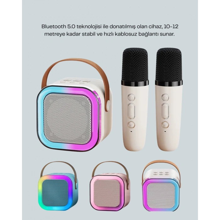 Nevamel® Taşınabilir Bluetooth Karaoke Hoparlör – 2400 mAh Batarya