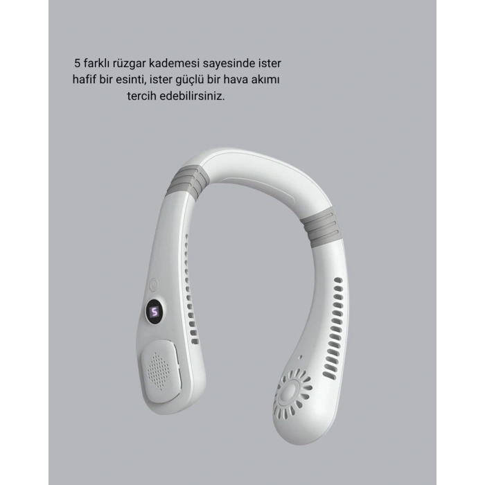 Nevamel® Taşınabilir Boyun Fanı Sessiz Çalışma ve USB Şarj Özellikli