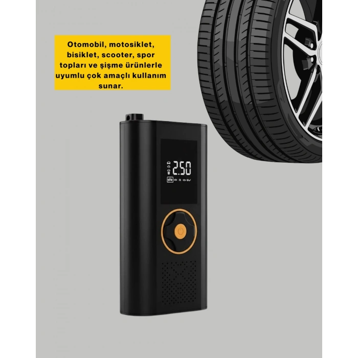 Nevamel® Taşınabilir Dijital Lastik Şişirme Cihazı Güvenli ve Pratik Kullanım