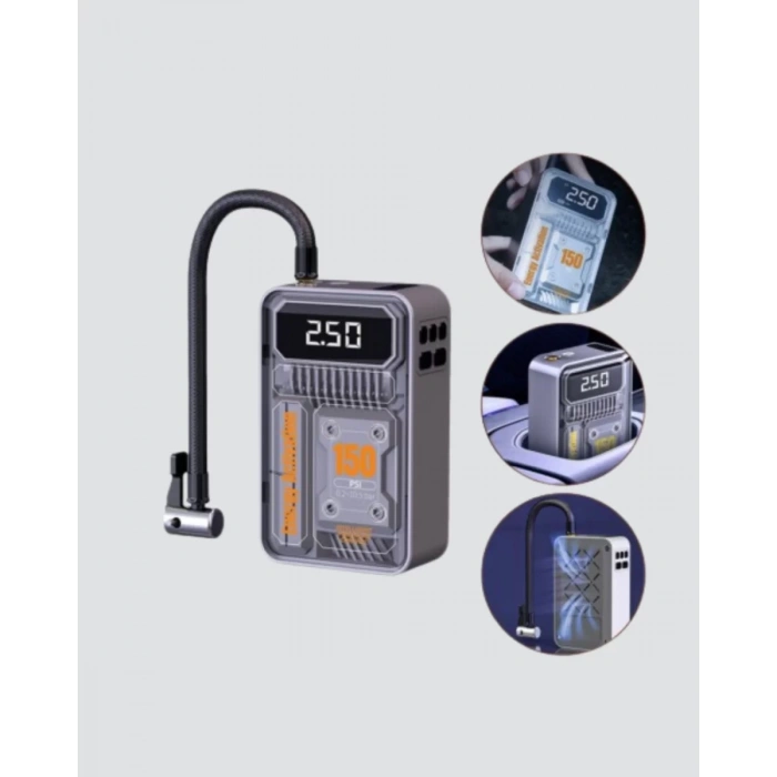 Nevamel® Taşınabilir Kablosuz Hava Pompası – 150 PSI Güçlü Basınç ve 6000mAh Şarjlı