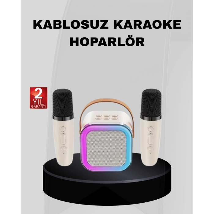 Nevamel® Taşınabilir Karaoke Hoparlör Bluetooth 5.0 ve Çift Mikrofonlu