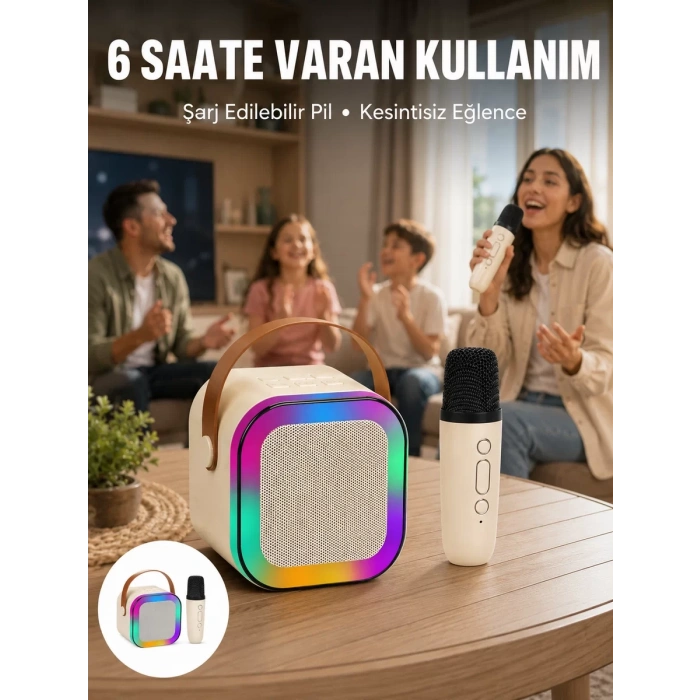 Nevamel® Taşınabilir Karaoke Mikrofon Seti Bluetooth Hoparlörlü Yeni Nesil