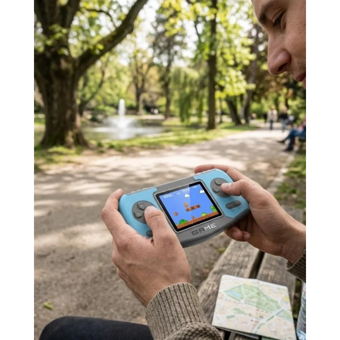 Nevamel® Taşınabilir Klasik Oyun Konsolu TV Bağlantılı Dahili Oyunlu Şarjlı Game Console