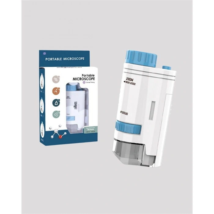 Nevamel Taşınabilir LED Işıklı Cep Mikroskop – 80X–200X Büyütme