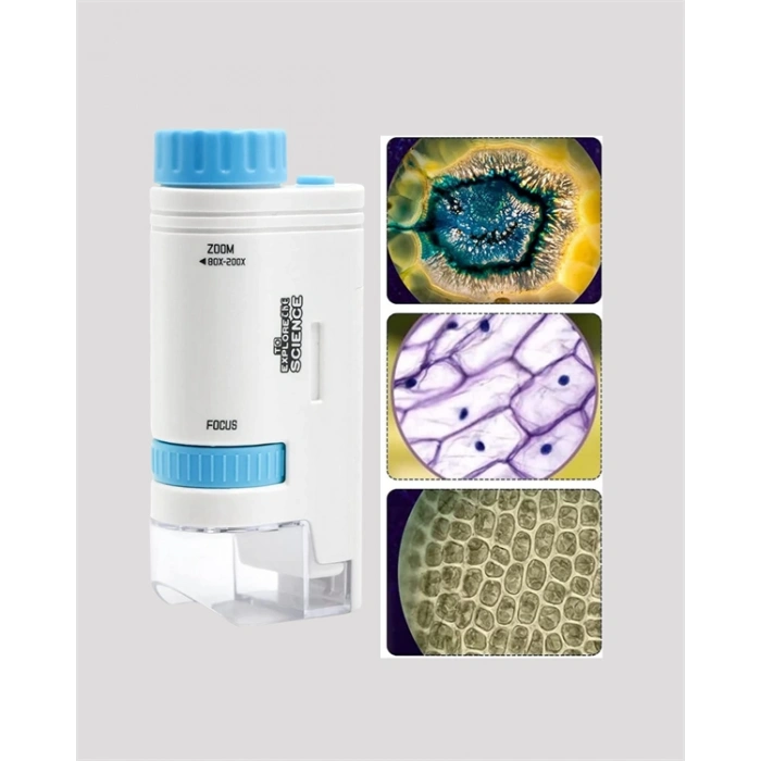 Nevamel Taşınabilir LED Işıklı Cep Mikroskop – 80X–200X Büyütme