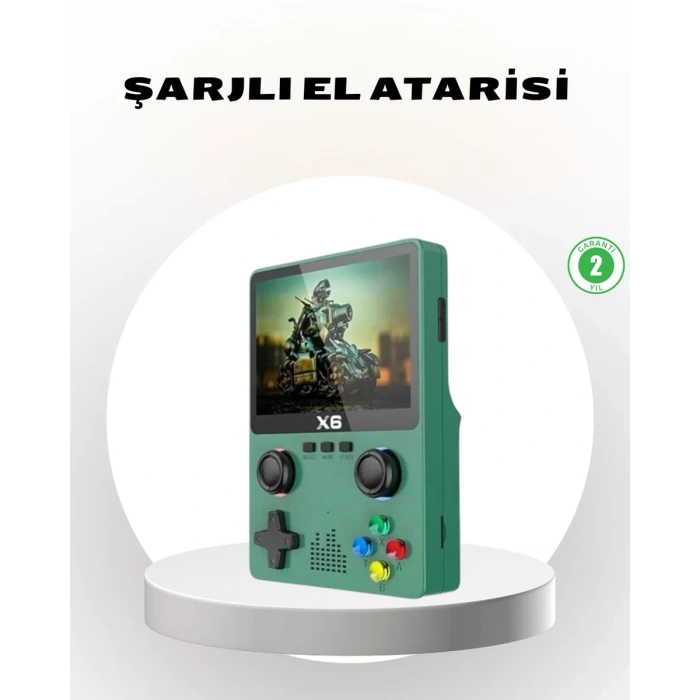 Nevamel® Taşınabilir Oyun Konsolu 3.5 İnç IPS Ekran Yaylı Çift LR Tuşlu