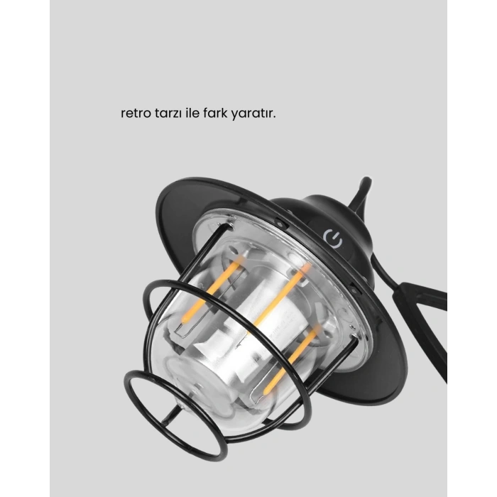 Nevamel® Taşınabilir Retro Çam Konisi Kamp Lambası Gece Işığı Su Geçirmez