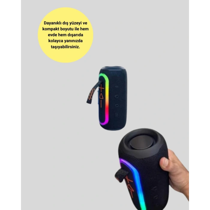 Nevamel Taşınabilir Şarjlı Bluetooth Hoparlör Güçlü Bas
