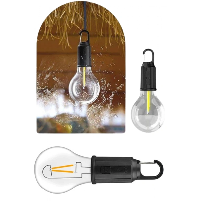 Nevamel Taşınabilir Şarjlı Led Ampul Askılı Lamba Kamp Bahçe Lambası