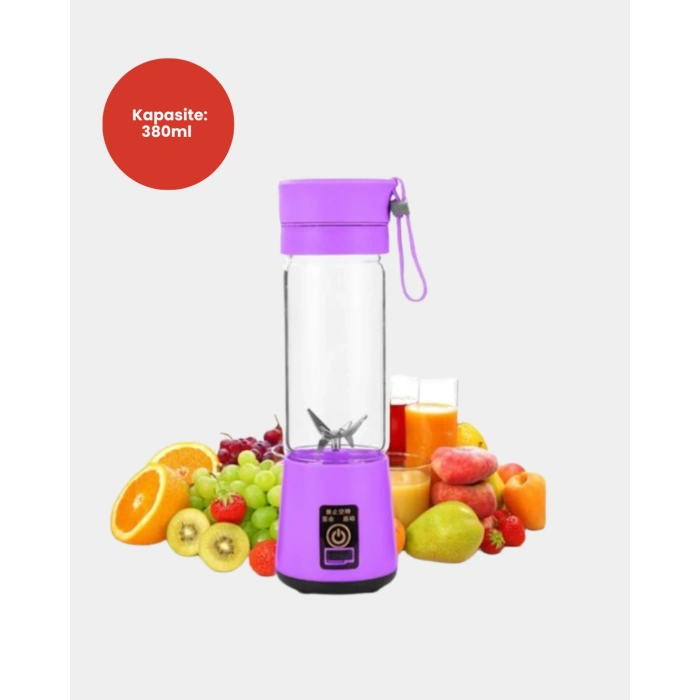 Nevamel® Taşınabilir Şişe Blender 380ml Şarjlı Spor Smoothie Shake Karıştırıcı