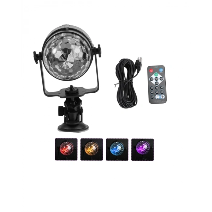 Nevamel Taşınabilir ve Dayanıklı Plastik Kristal LED Disko Işığı