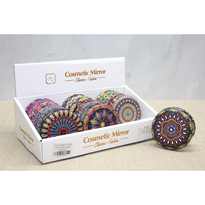 Nevamel Taşlı Yuvarlak El Aynası Kalın Model 3