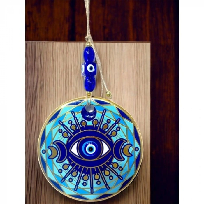 Nevamel Tek Gözlü Piramit Desenli Nazar Boncuklu Duvar Süsü