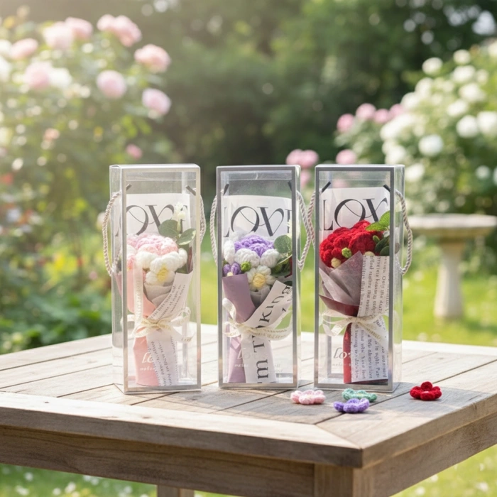 Nevamel Tekli El Örgüsü Gül Buketi