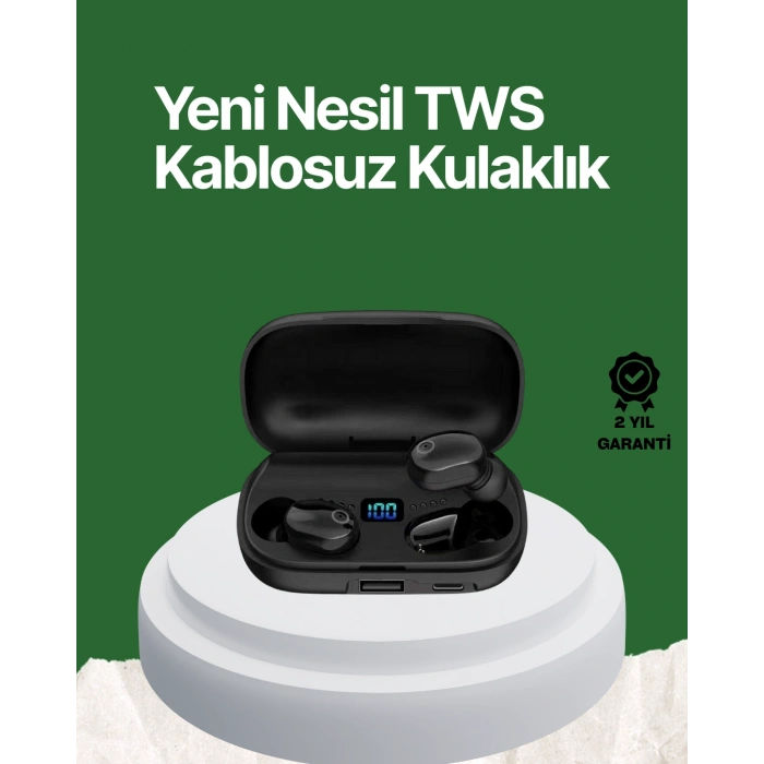 Nevamel Telefon Şarj Destekli 1800 mAh A10s TWS Kablosuz Kulak İçi Kulaklık