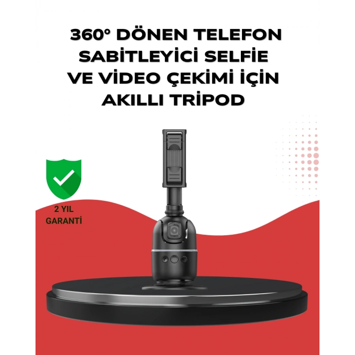 Nevamel® Telefon ve Kamera Uyumlu 360° Otomatik Takipli Akıllı Masa Tripodu