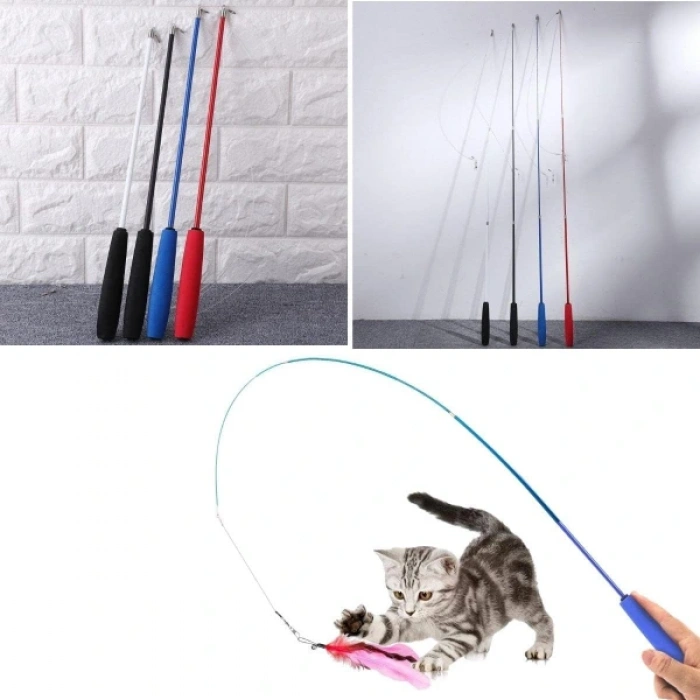 Nevamel Teleskopik Zilli Ve Tüylü Kedi Oyuncağı