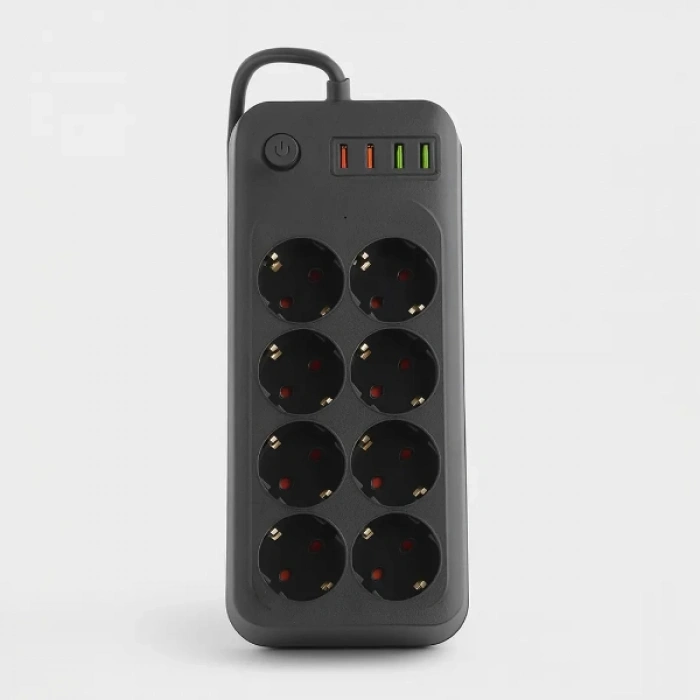 Nevamel® Termal Akım Korumalı 8 Prizli Uzatma Kablosu