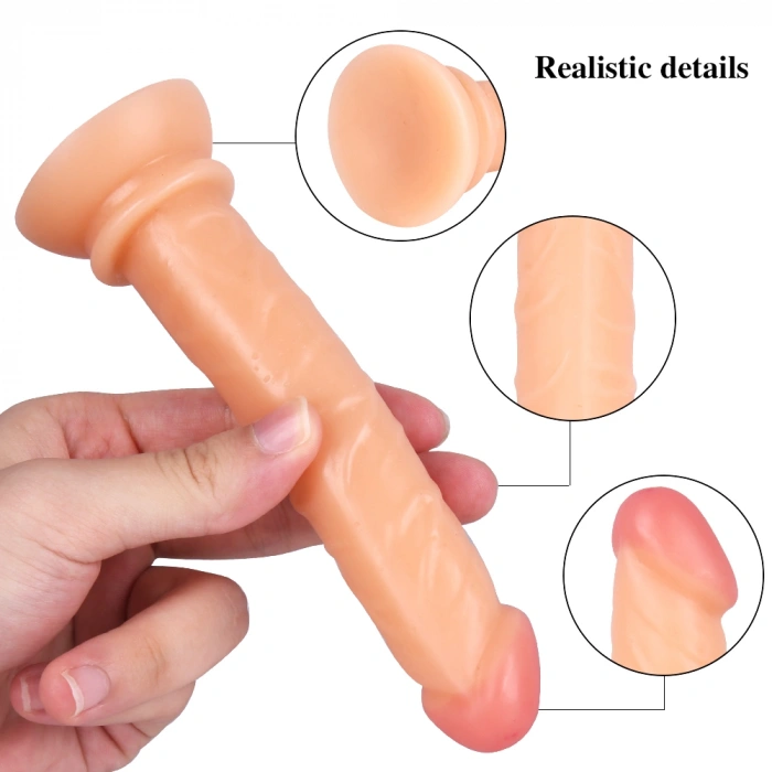 Nevamel® Testissiz Vantuzlu Gerçekçi Anal Vajinal 15Cm Dildo